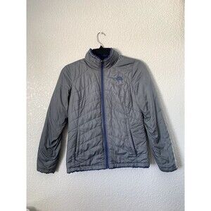 The North Face Womens S/P Reversible Jacket Coat Gray & Blue great Condition